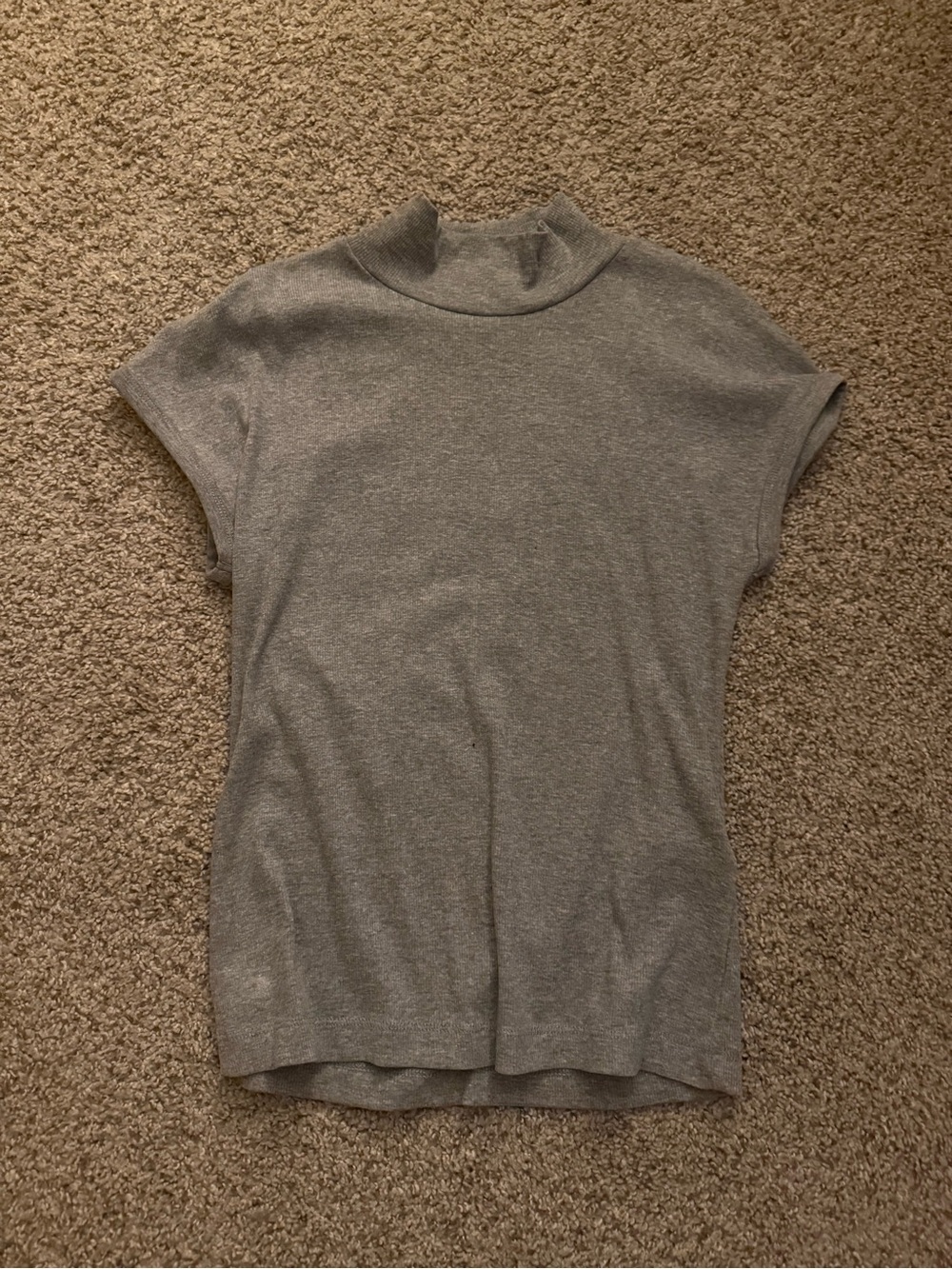 Zara Gray Short Sleeve Mock Neck Top